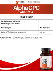 Simple Nutritions Alpha GPC 300 mg 60 Kapsül