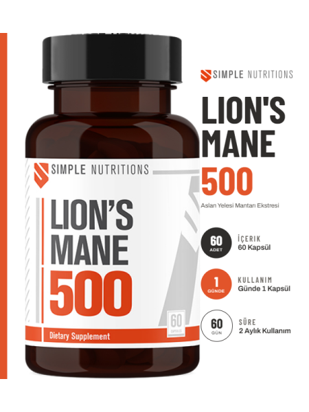 Simple Nutritions Lion's Mane 500 mg 60 Kapsül